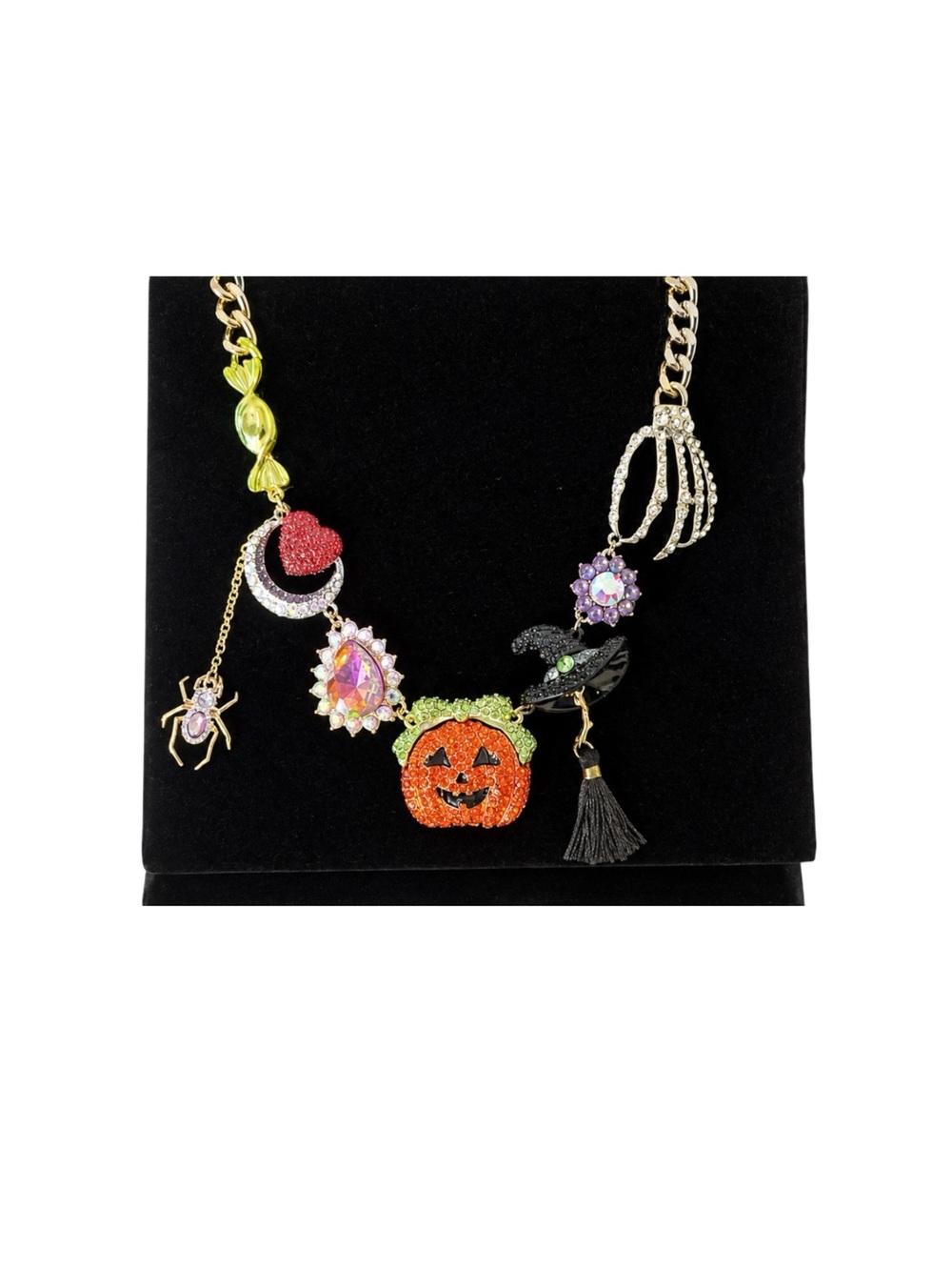 BETSEY JOHNSON HALLOWEEN SPOOKY MULTI CHARM NECKLACE